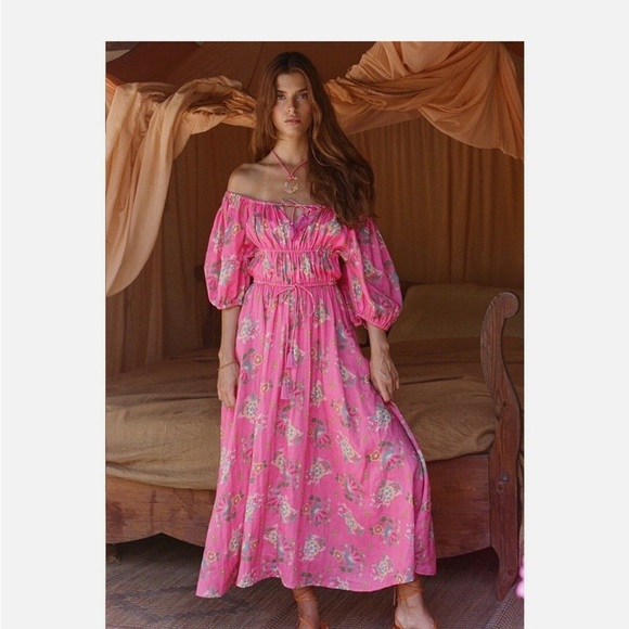 SPELL & The Gypsy Solstice Linen Midi Dress - Picture 1 of 10